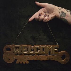 Vintage 1970s Wooden Welcome Hanging Wall Hook Key Holder Sign
